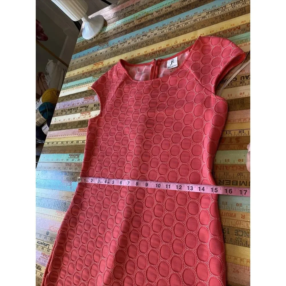 JULIA JORDAN Size 6 Tank Dress Coral Pink Textured Sleeveless Shift MIDI Size S